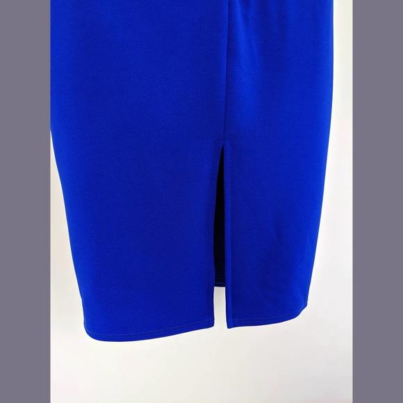 Katie May Size M Zaza Deep V-Neck Sleeveless Cutout-Back Twist Midi Dress Blue - Picture 8 of 12